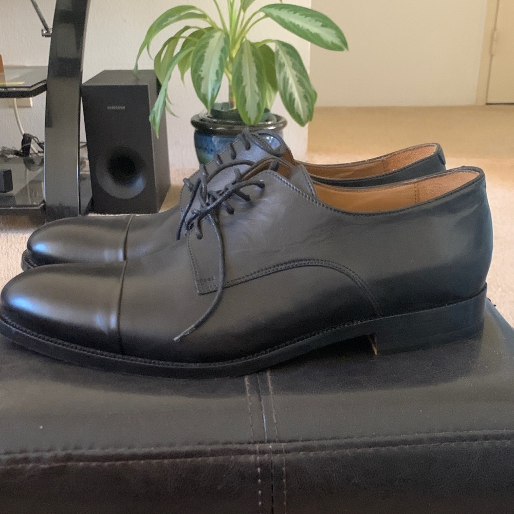 Classic Black Leather Men's Dress Shoes